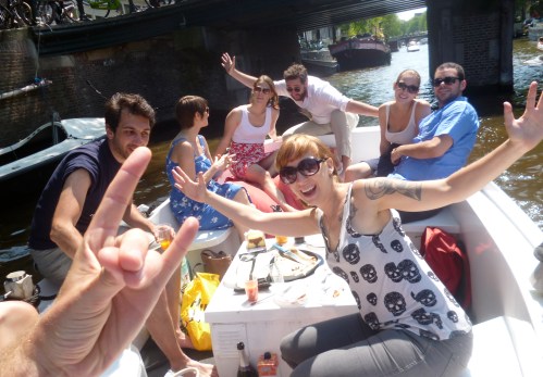 Boating through the canals in Amsterdam, summer 2013