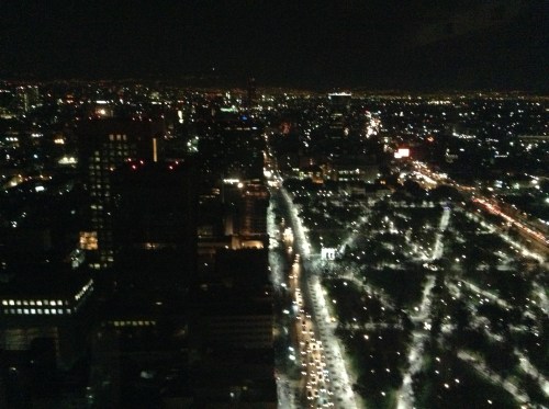 View from the top of the Torre Latino at night.