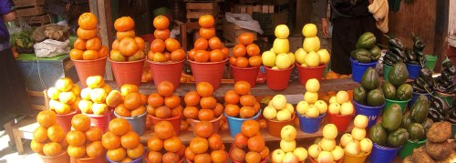 Outside a market in San Cristobal de las Casas