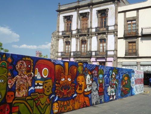 Street mural in the historical center of Mexico City