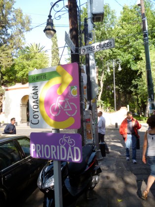 Bikes have the right of way in Coyoacan (but watch yourself, it's not Amsterdam)